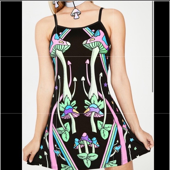 Club Exs Dollskill Mushroom Glow in the Dark Dress - Picture 1 of 4